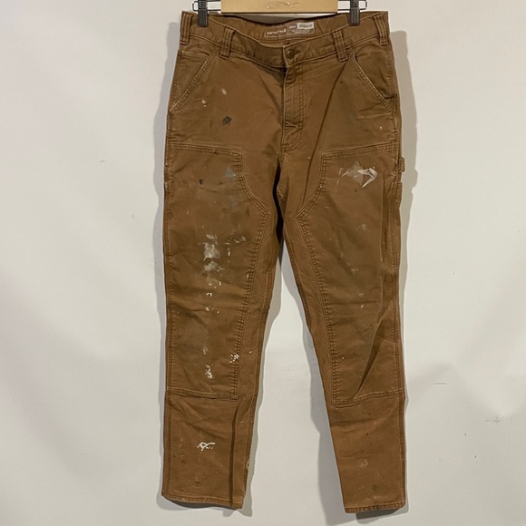 Carhartt relaxed fit Men's Brown Work dungaree fit work Pants - Picture 1 of 5